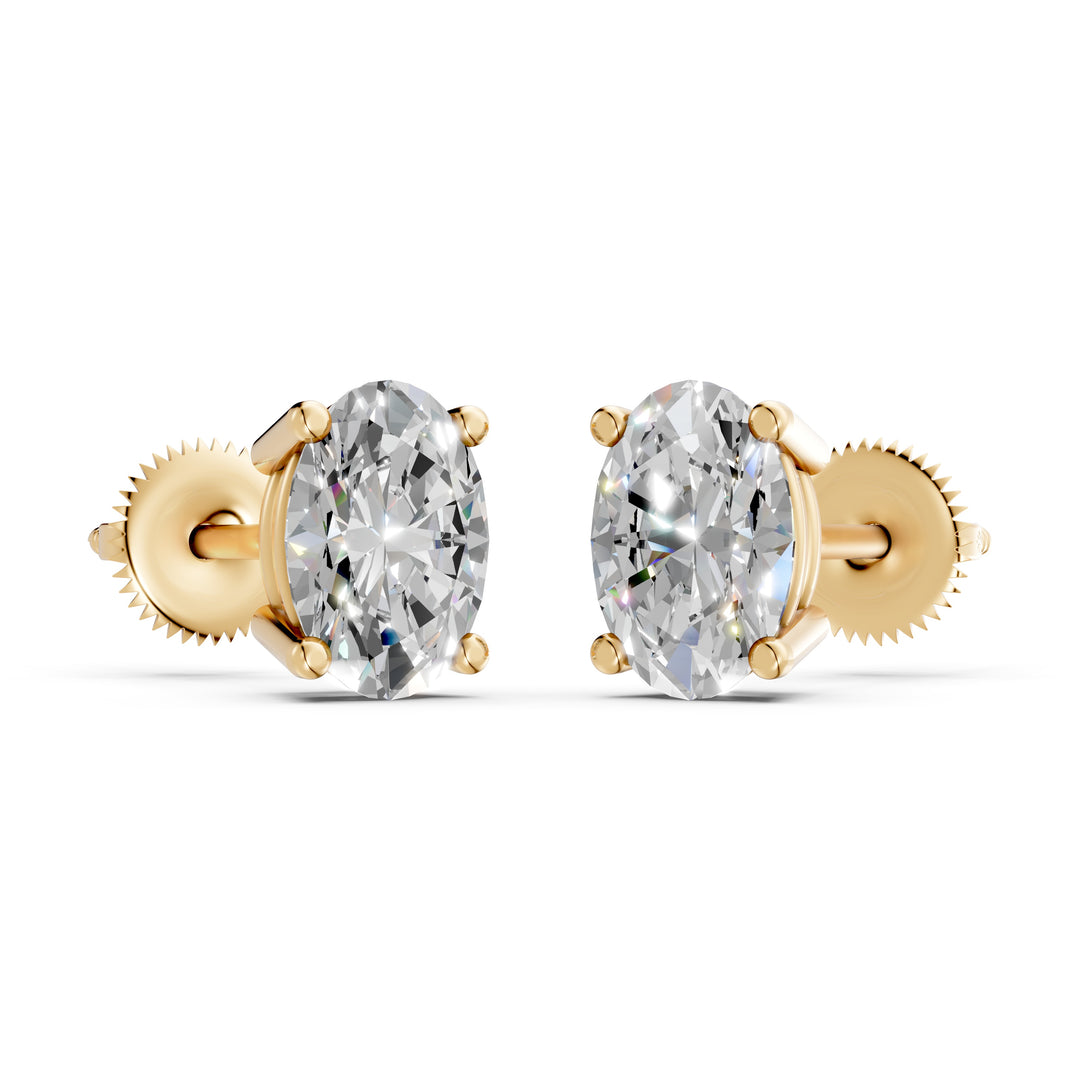 Iesha Oval Solitaire Diamond stud Earring