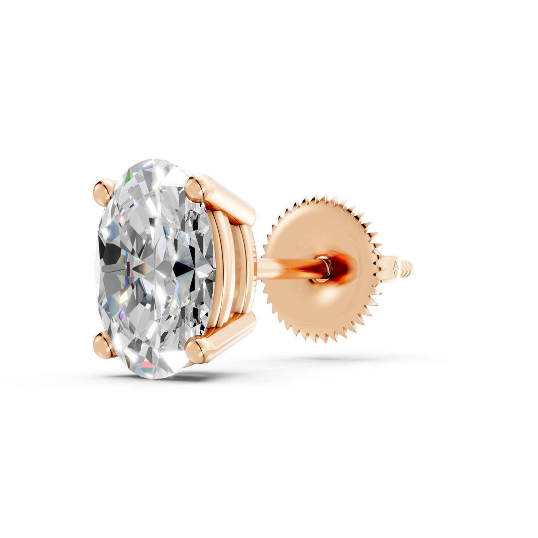 Iaira Oval Solitaire Diamond stud Earring