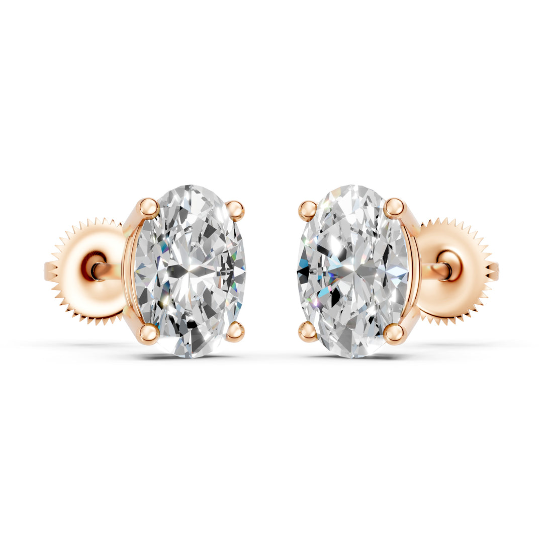Iaira Oval Solitaire Diamond stud Earring