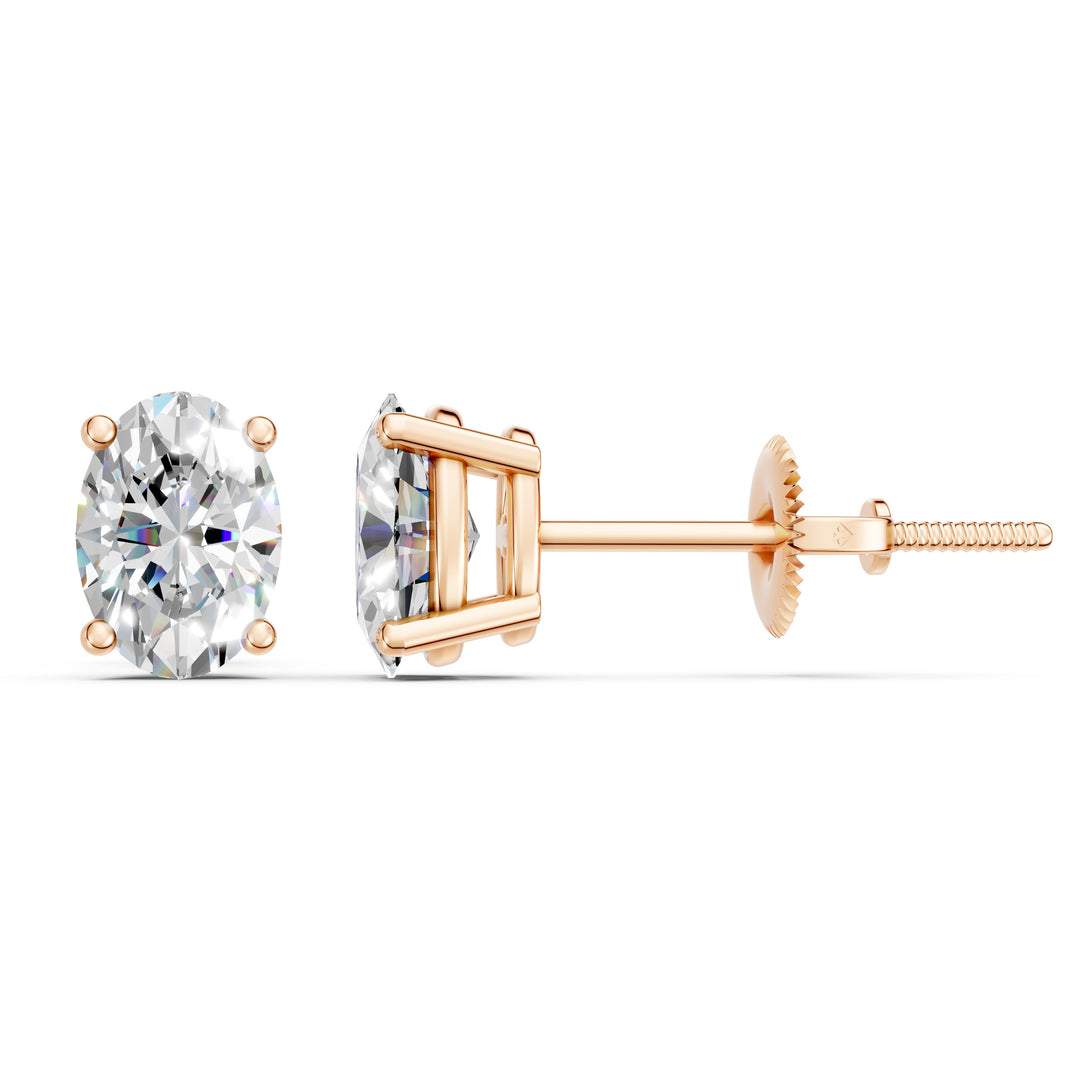Iaira Oval Solitaire Diamond stud Earring