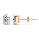 Load image into Gallery viewer, Iaira Oval Solitaire Diamond stud Earring
