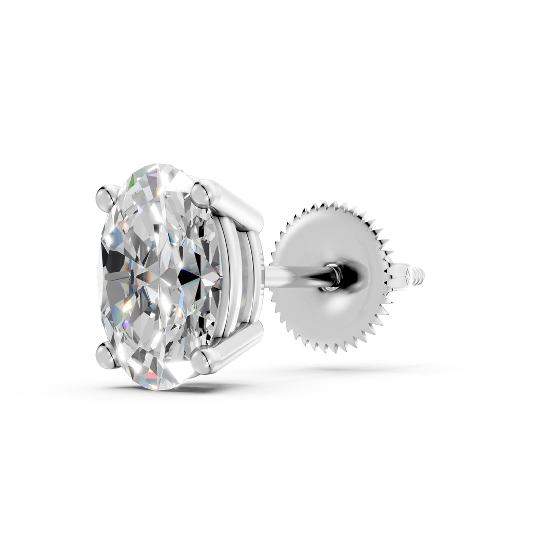 Iaira Oval Solitaire Diamond stud Earring