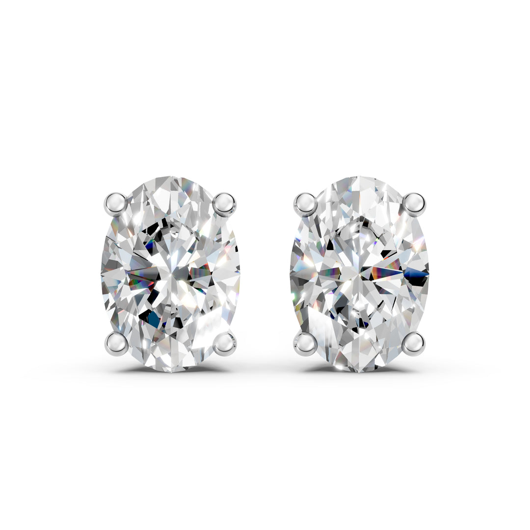 Iaira Oval Solitaire Diamond stud Earring