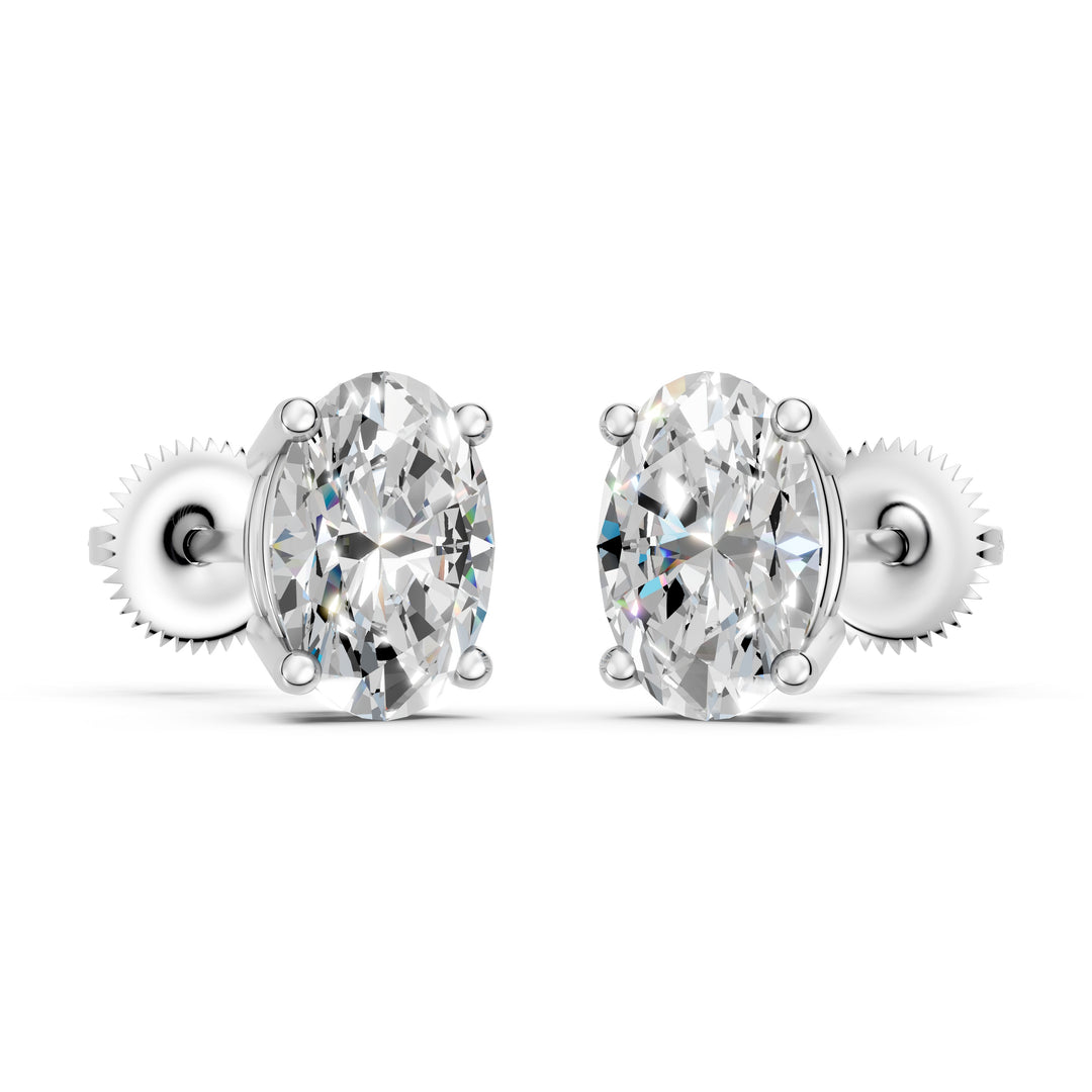 Iaira Oval Solitaire Diamond stud Earring