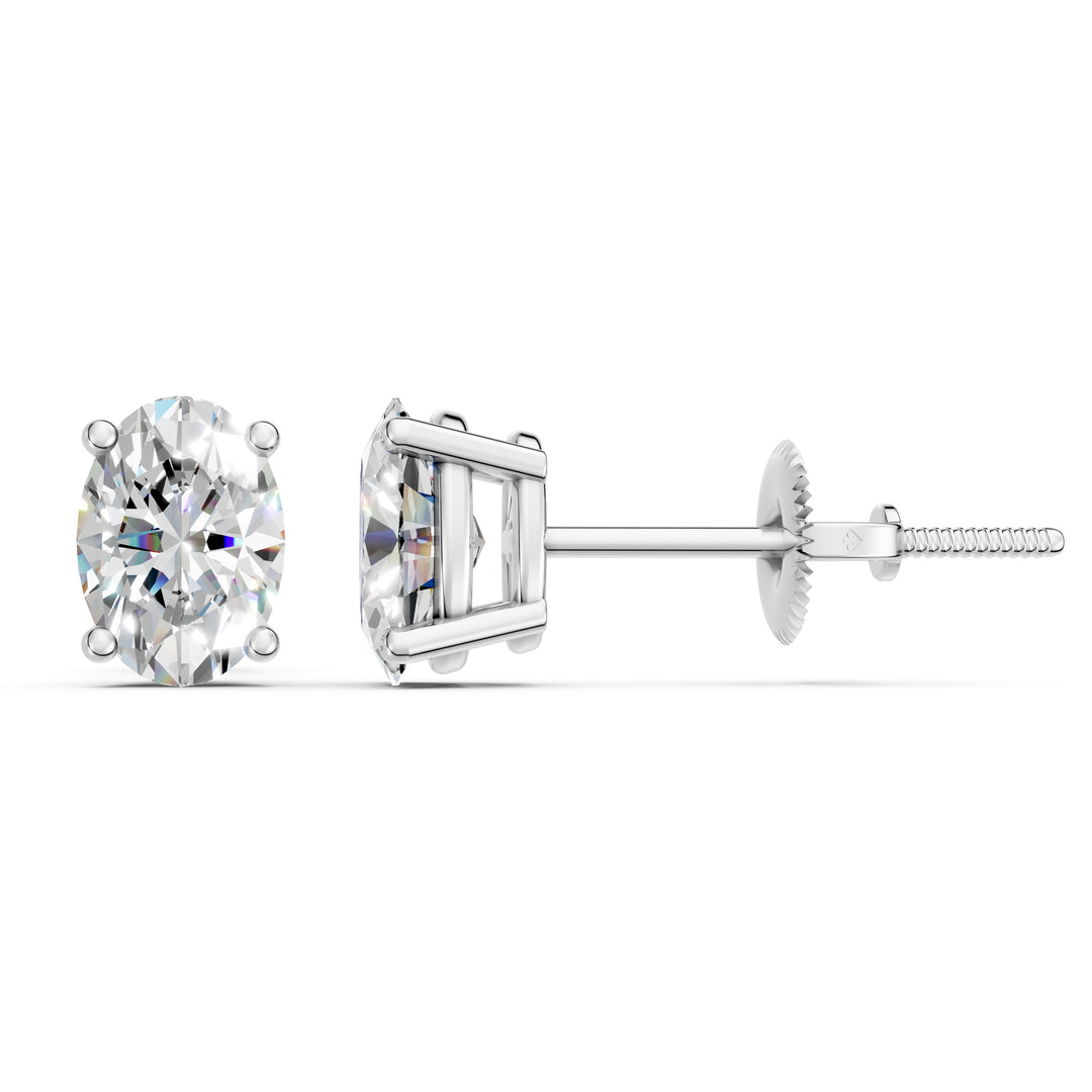 Iaira Oval Solitaire Diamond stud Earring