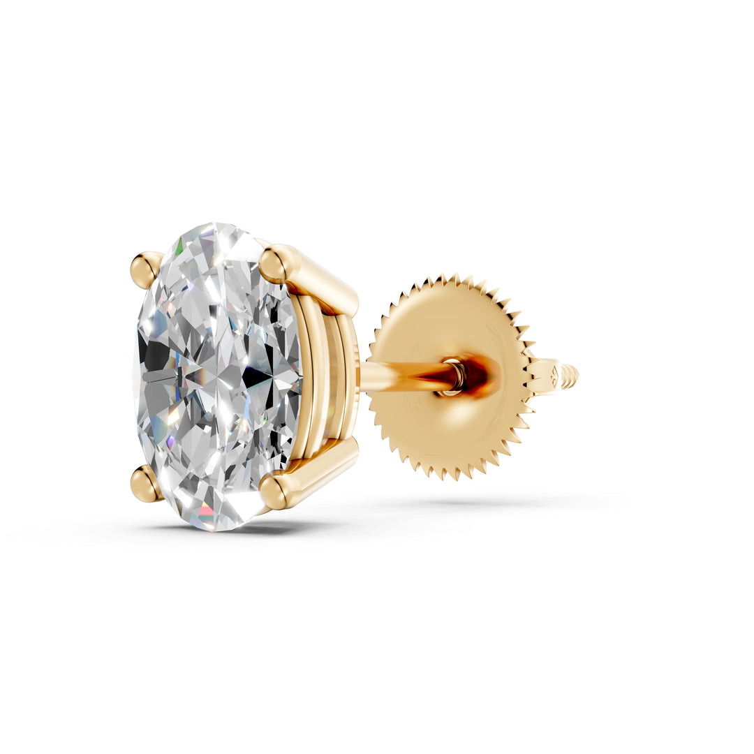 Iaira Oval Solitaire Diamond stud Earring