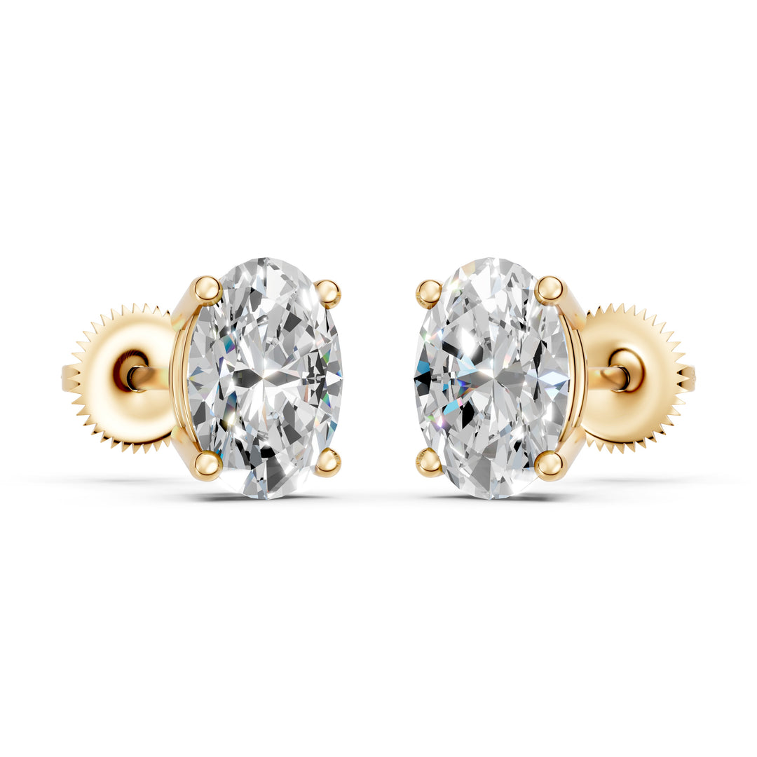 Iaira Oval Solitaire Diamond stud Earring