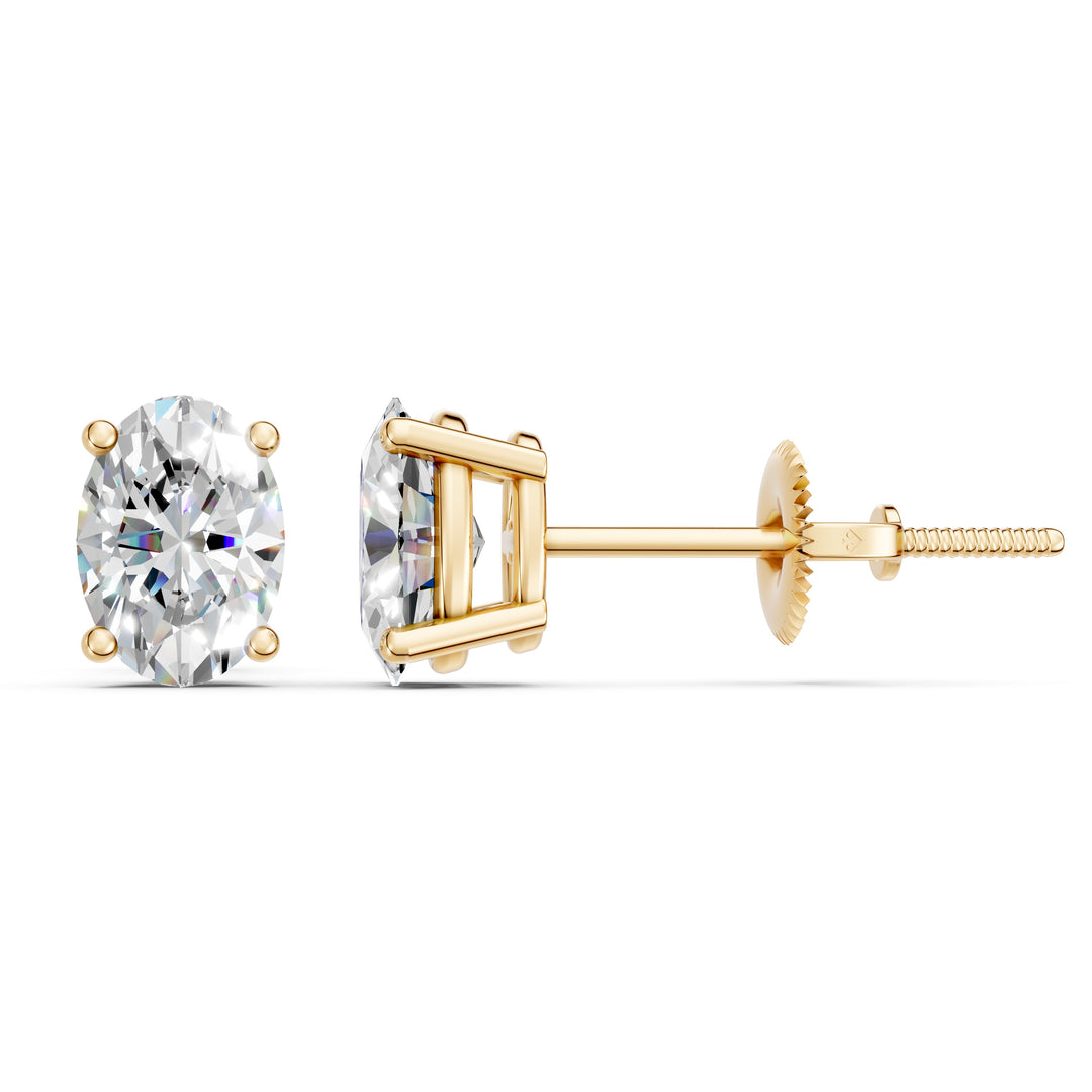 Iaira Oval Solitaire Diamond stud Earring