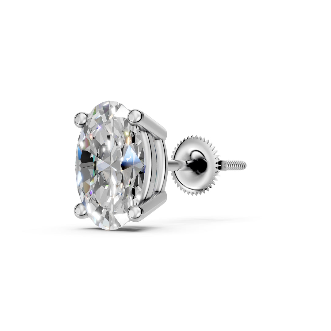 Iaara Oval Solitaire Diamond stud Earring