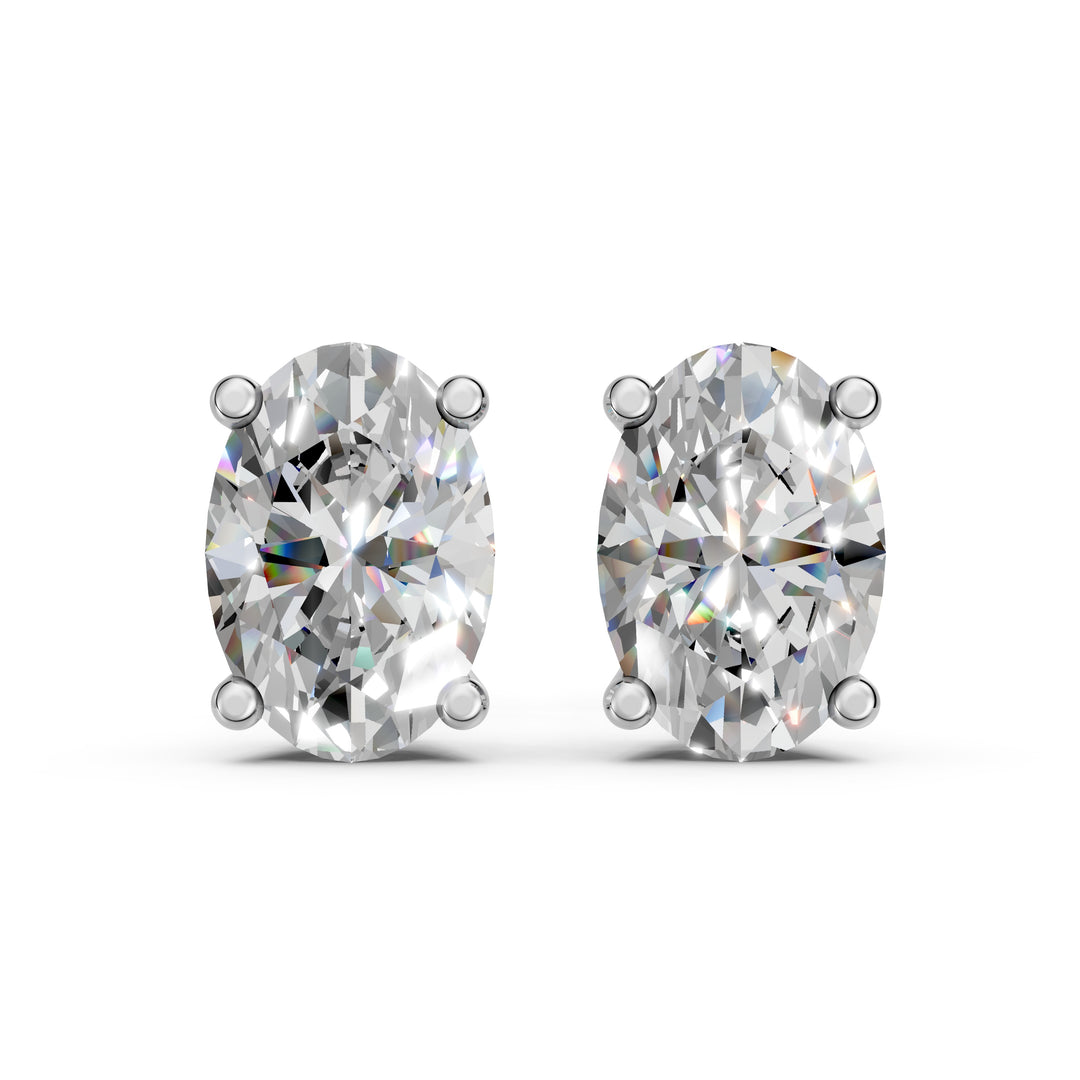 Iaara Oval Solitaire Diamond stud Earring