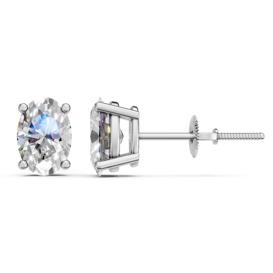Iaara Oval Solitaire Diamond stud Earring