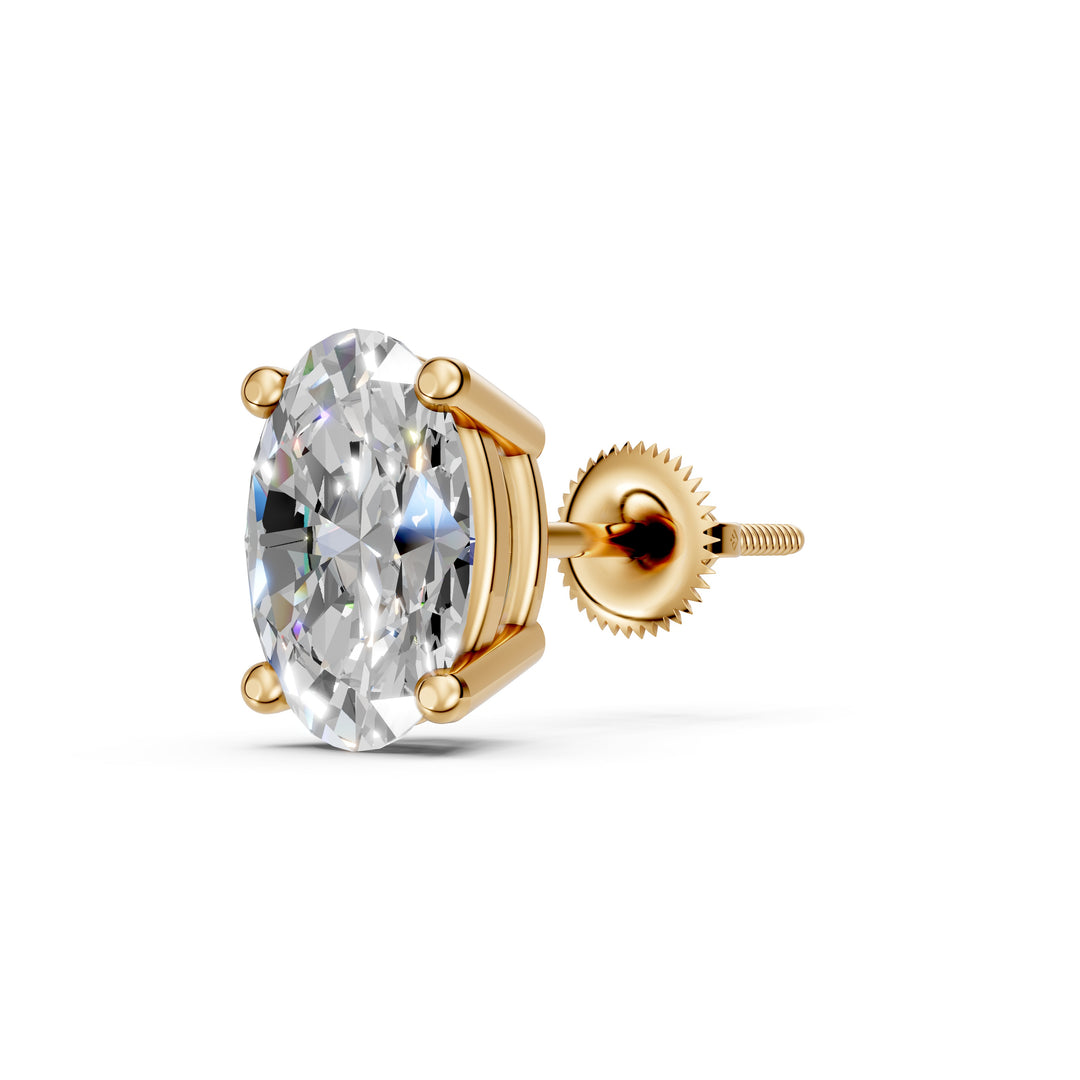 Iaara Oval Solitaire Diamond stud Earring