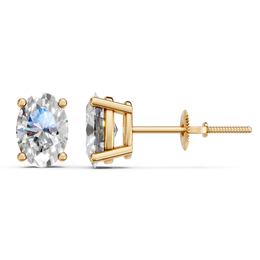 Iaara Oval Solitaire Diamond stud Earring
