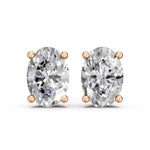 Load image into Gallery viewer, Huma Oval Solitaire Diamond stud Earring
