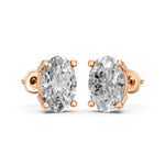 Load image into Gallery viewer, Huma Oval Solitaire Diamond stud Earring
