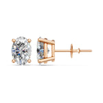 Load image into Gallery viewer, Huma Oval Solitaire Diamond stud Earring
