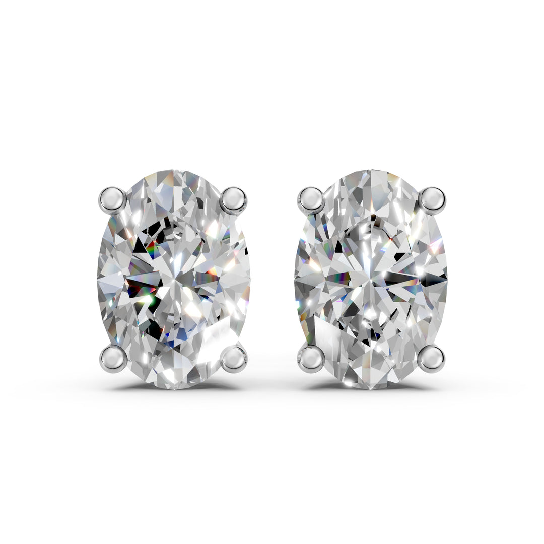 Huma Oval Solitaire Diamond stud Earring