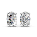 Load image into Gallery viewer, Huma Oval Solitaire Diamond stud Earring
