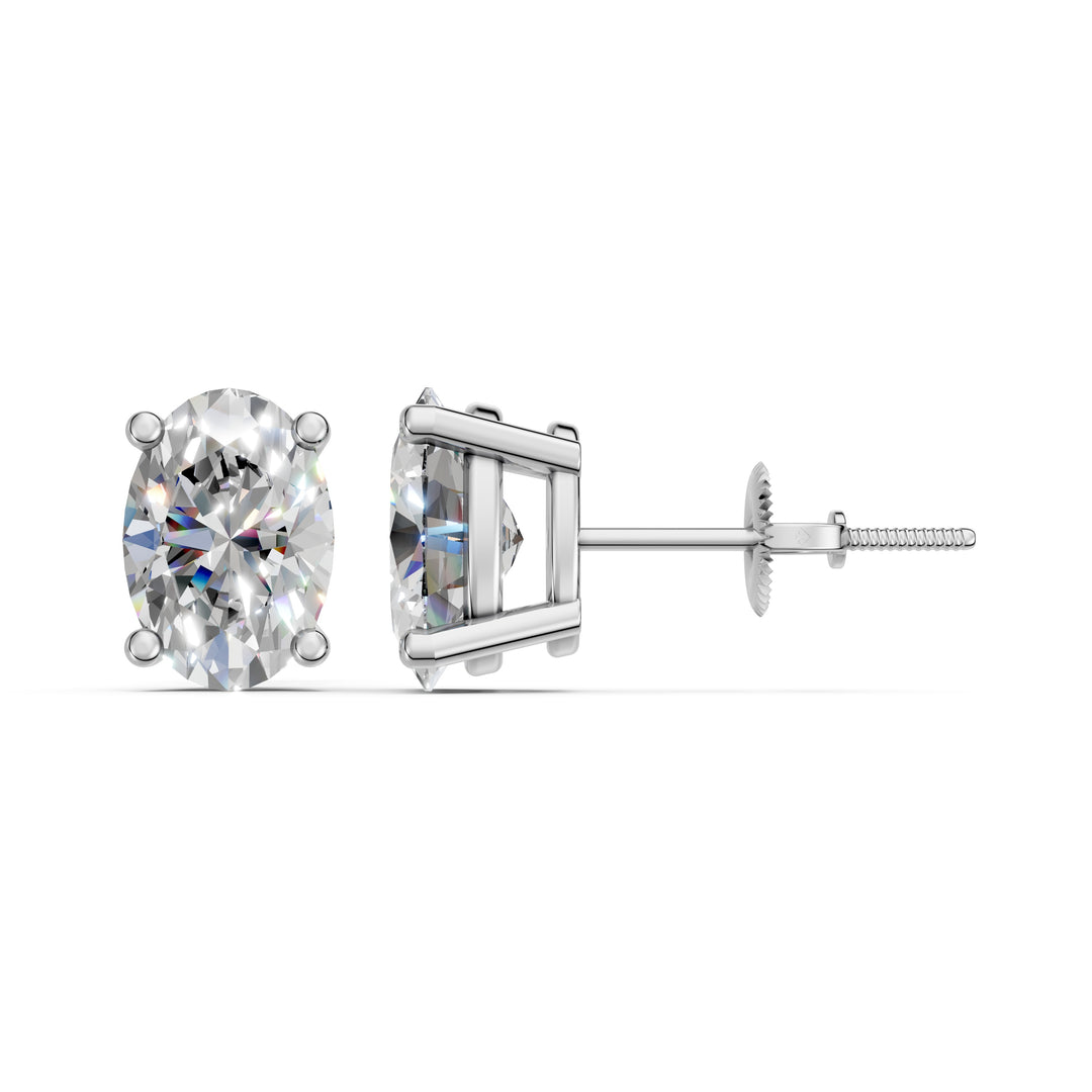 Huma Oval Solitaire Diamond stud Earring