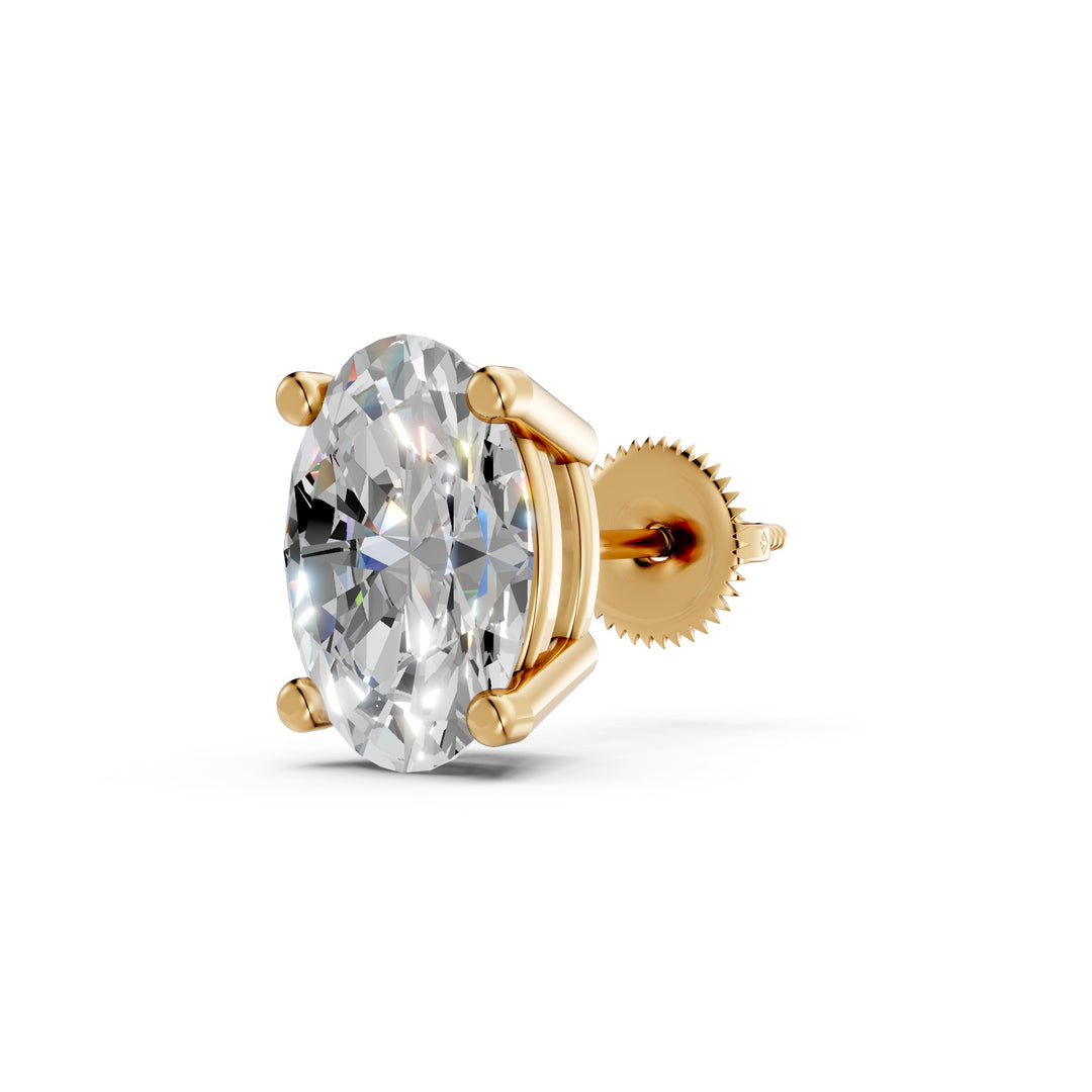Huma Oval Solitaire Diamond stud Earring