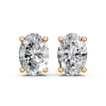 Load image into Gallery viewer, Huma Oval Solitaire Diamond stud Earring
