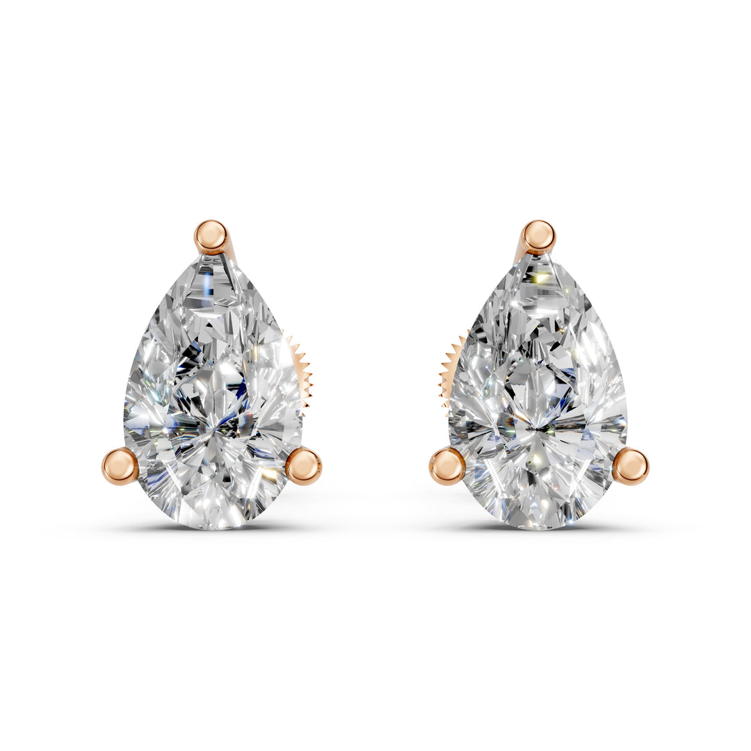 Hiyra Pear Solitaire Diamond stud Earring