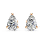 Load image into Gallery viewer, Hiyra Pear Solitaire Diamond stud Earring
