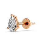 Load image into Gallery viewer, Hiyra Pear Solitaire Diamond stud Earring
