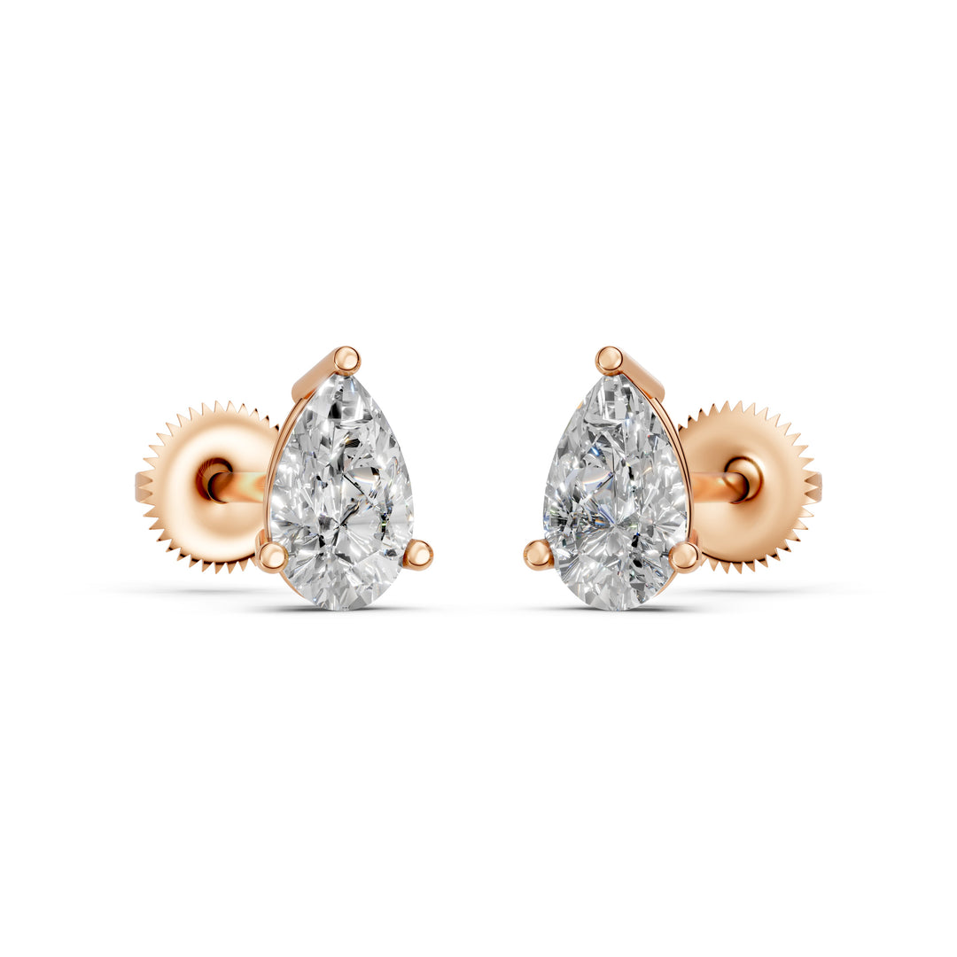 Hiyra Pear Solitaire Diamond stud Earring