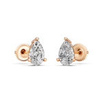 Load image into Gallery viewer, Hiyra Pear Solitaire Diamond stud Earring
