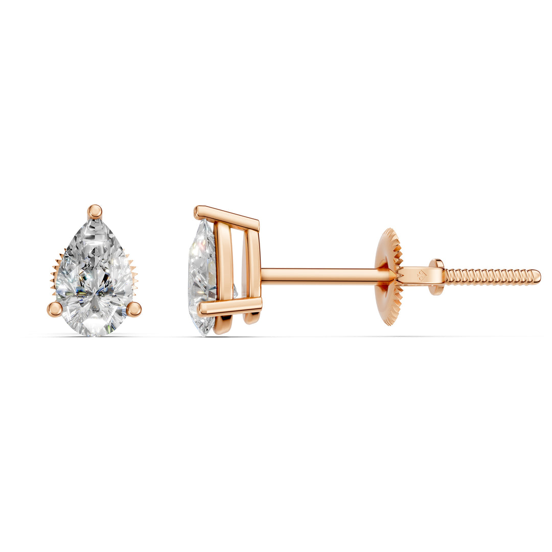Hiyra Pear Solitaire Diamond stud Earring