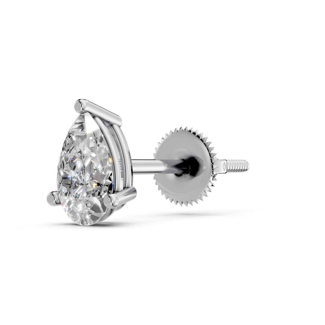Hiyra Pear Solitaire Diamond stud Earring