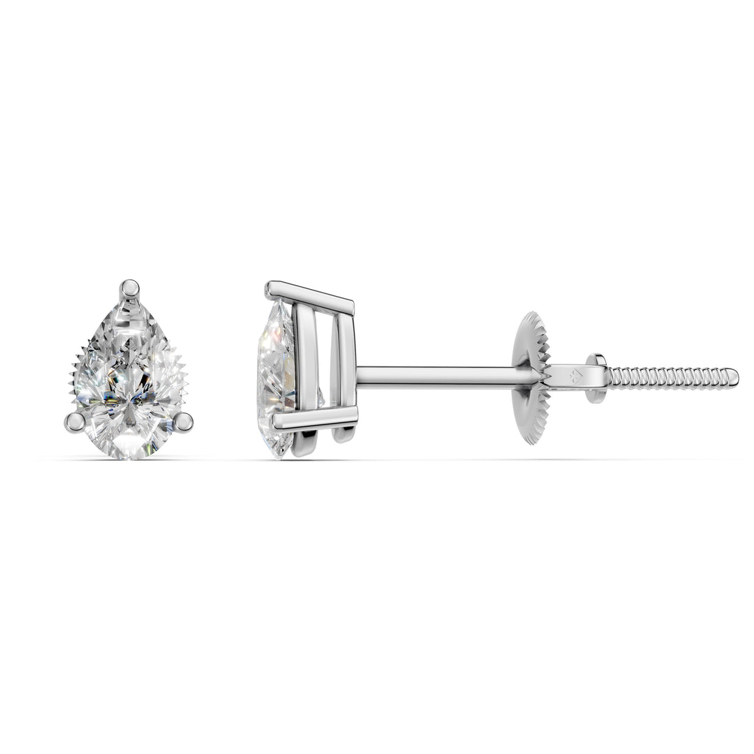 Hiyra Pear Solitaire Diamond stud Earring