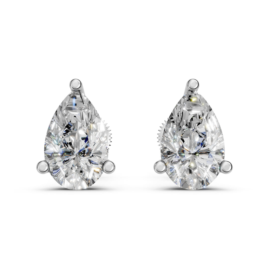 Hiyra Pear Solitaire Diamond stud Earring