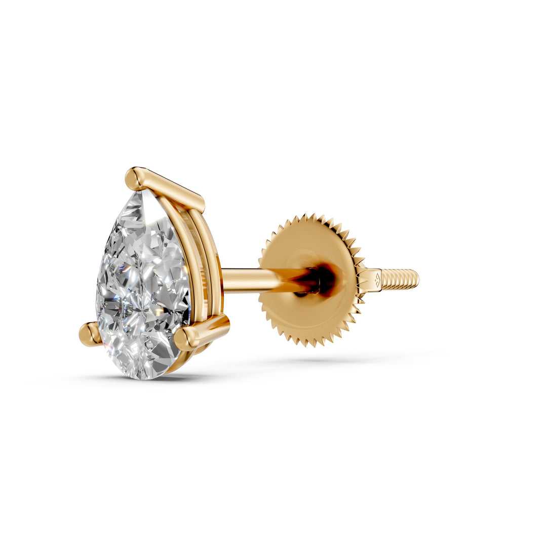 Hiyra Pear Solitaire Diamond stud Earring