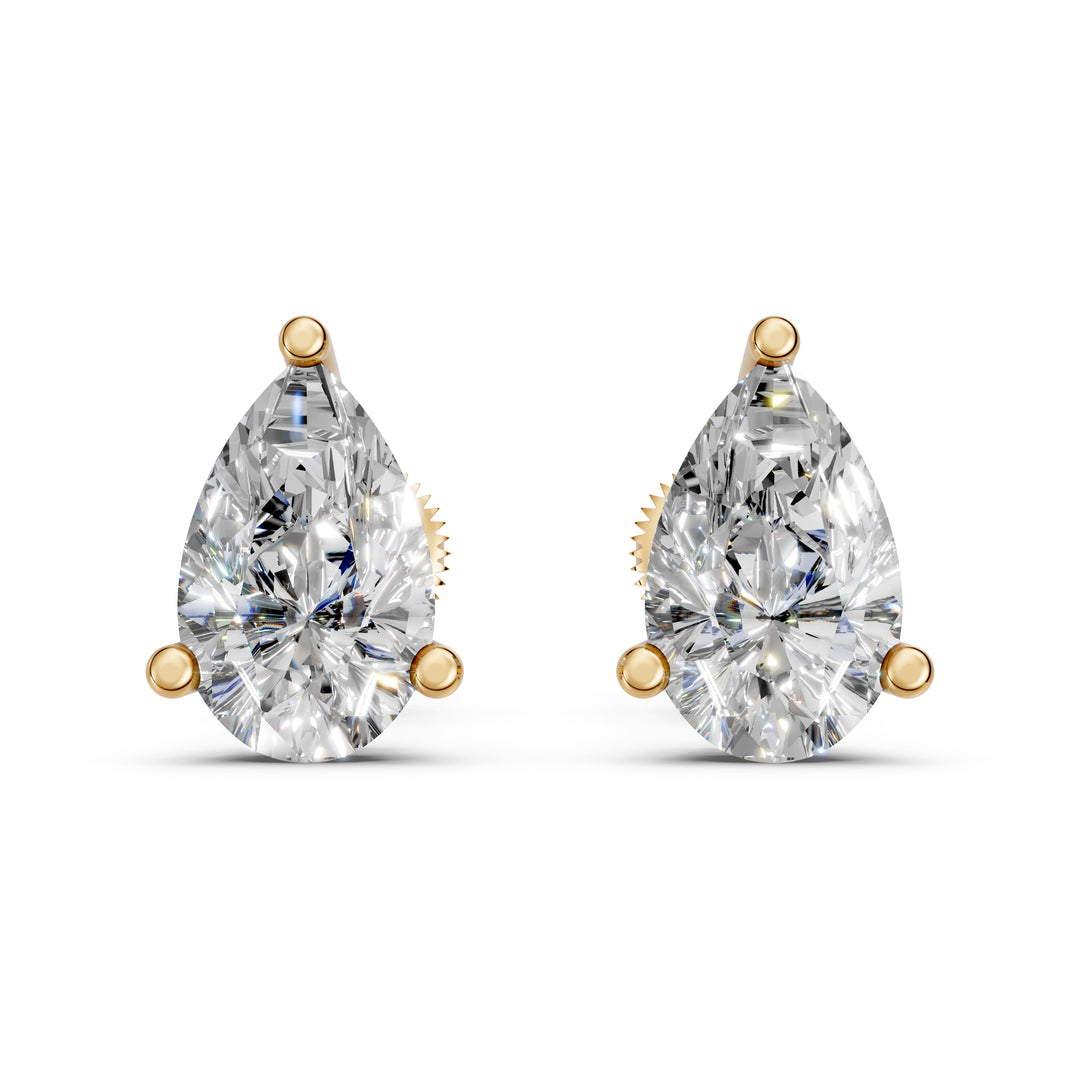 Hiyra Pear Solitaire Diamond stud Earring