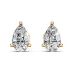 Load image into Gallery viewer, Hiyra Pear Solitaire Diamond stud Earring
