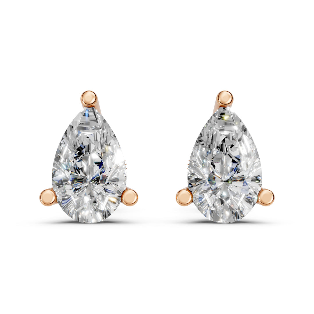 Hera Pear Solitaire Diamond stud Earring
