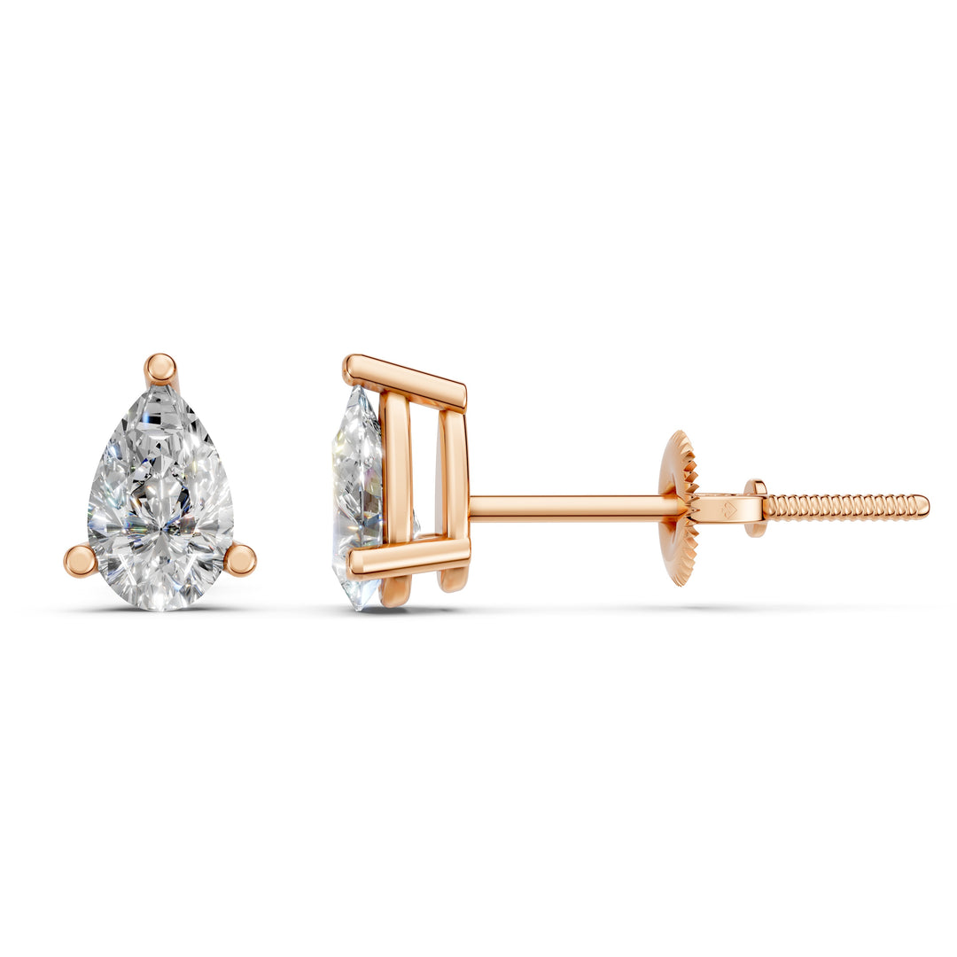 Hera Pear Solitaire Diamond stud Earring