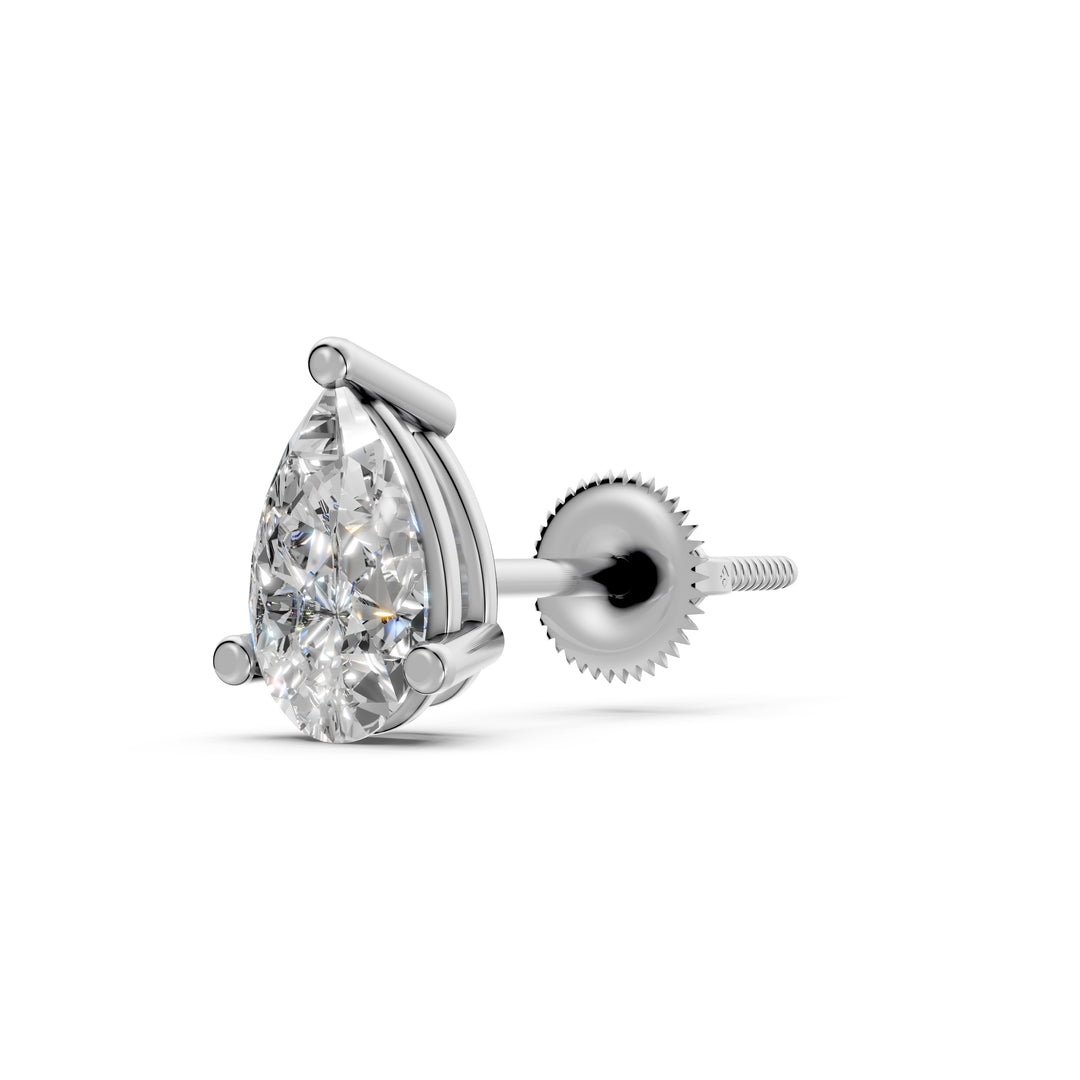 Hera Pear Solitaire Diamond stud Earring
