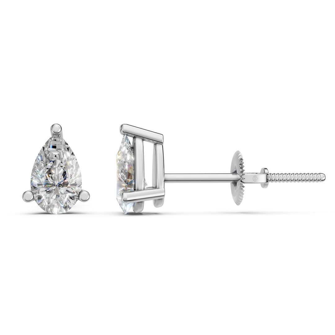 Hera Pear Solitaire Diamond stud Earring