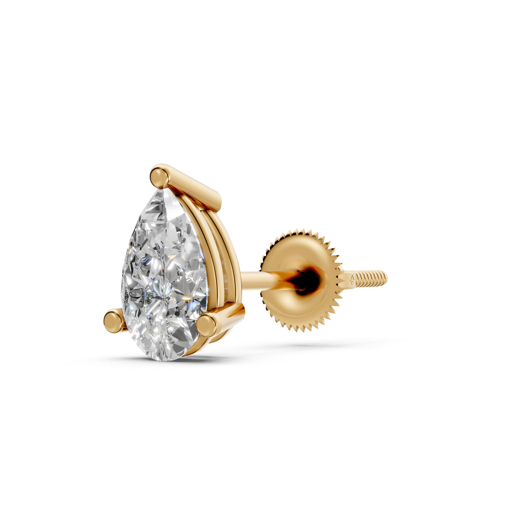 Hera Pear Solitaire Diamond stud Earring