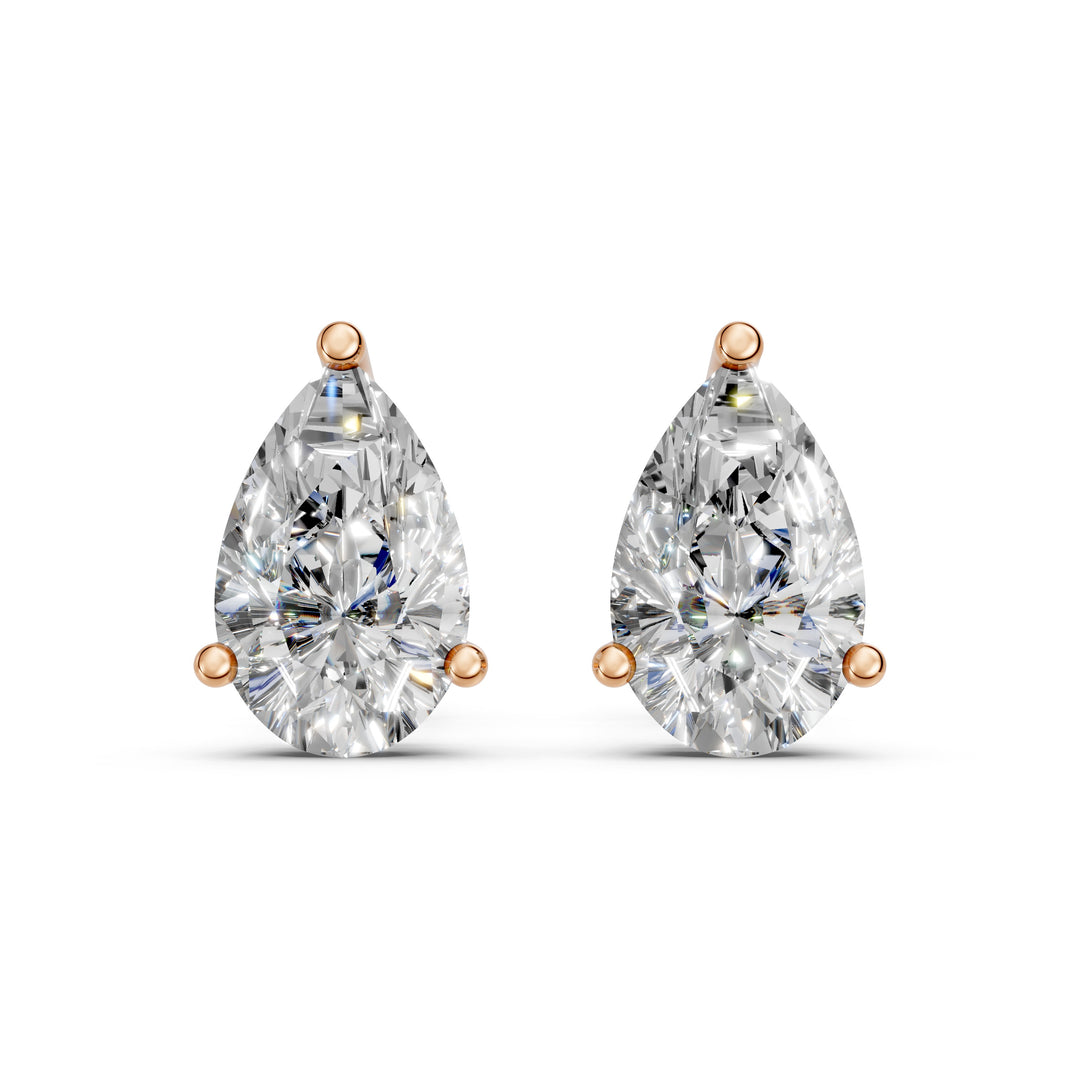 Havya Pear Solitaire Diamond stud Earring