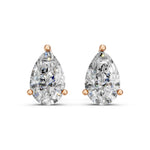 Load image into Gallery viewer, Havya Pear Solitaire Diamond stud Earring
