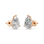 Load image into Gallery viewer, Havya Pear Solitaire Diamond stud Earring
