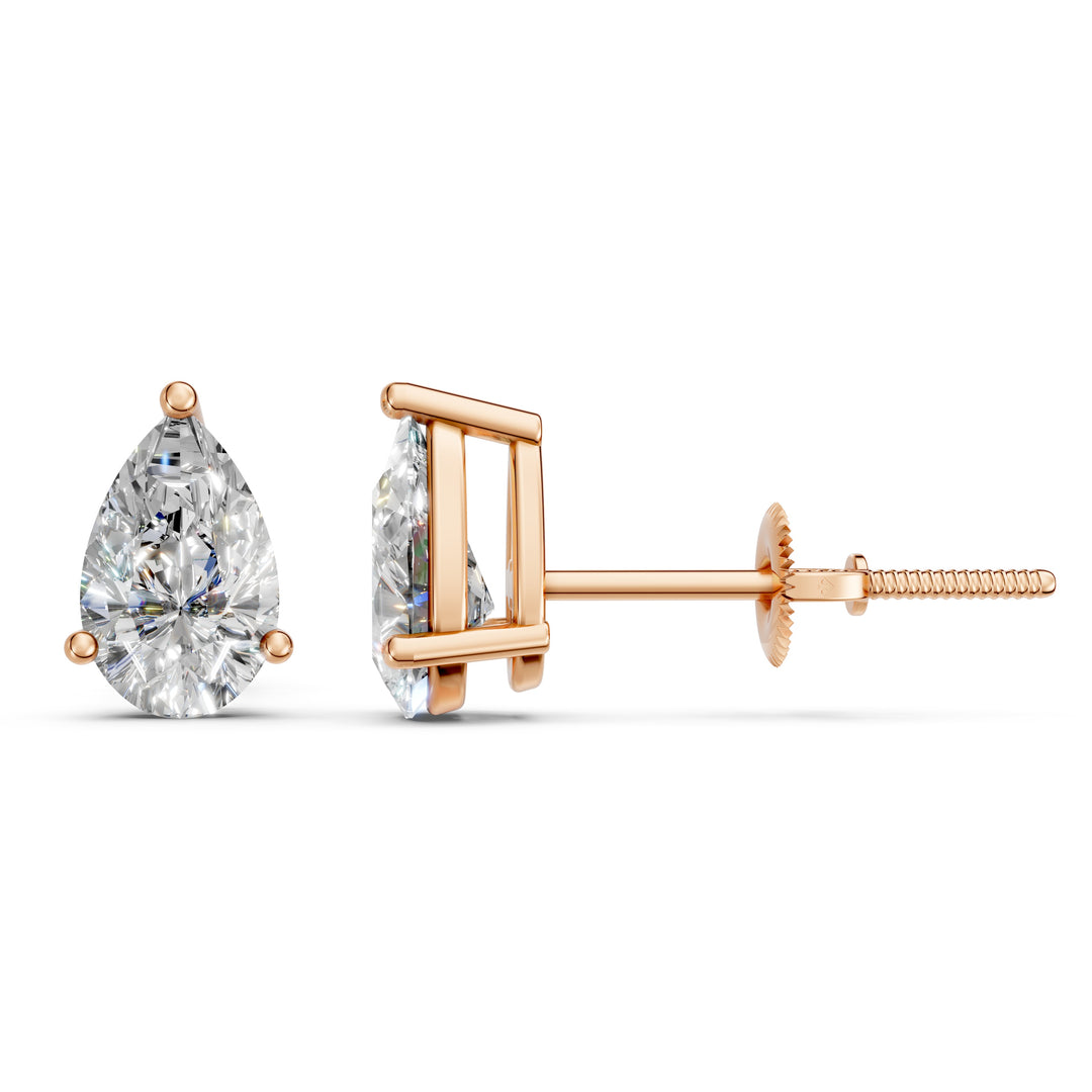 Havya Pear Solitaire Diamond stud Earring