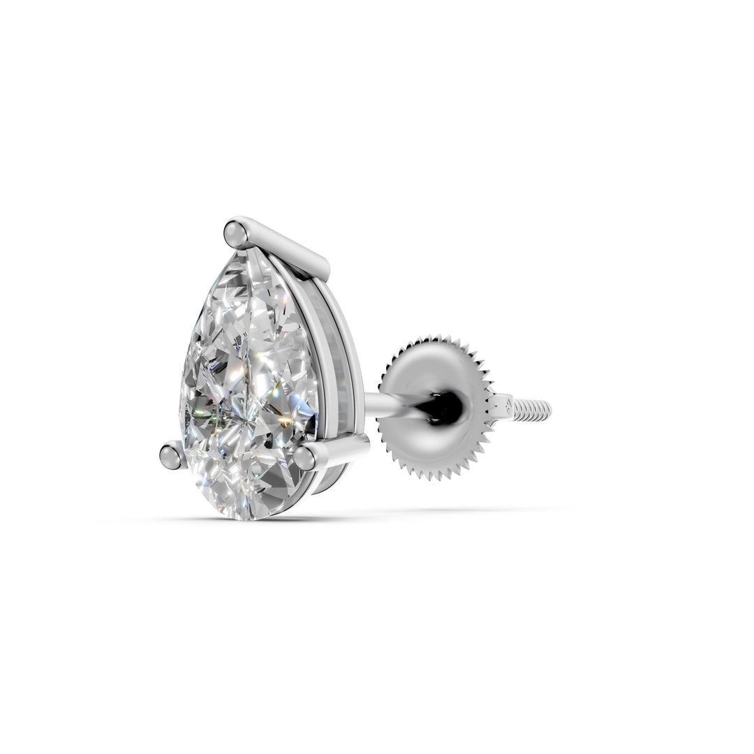 Havya Pear Solitaire Diamond stud Earring