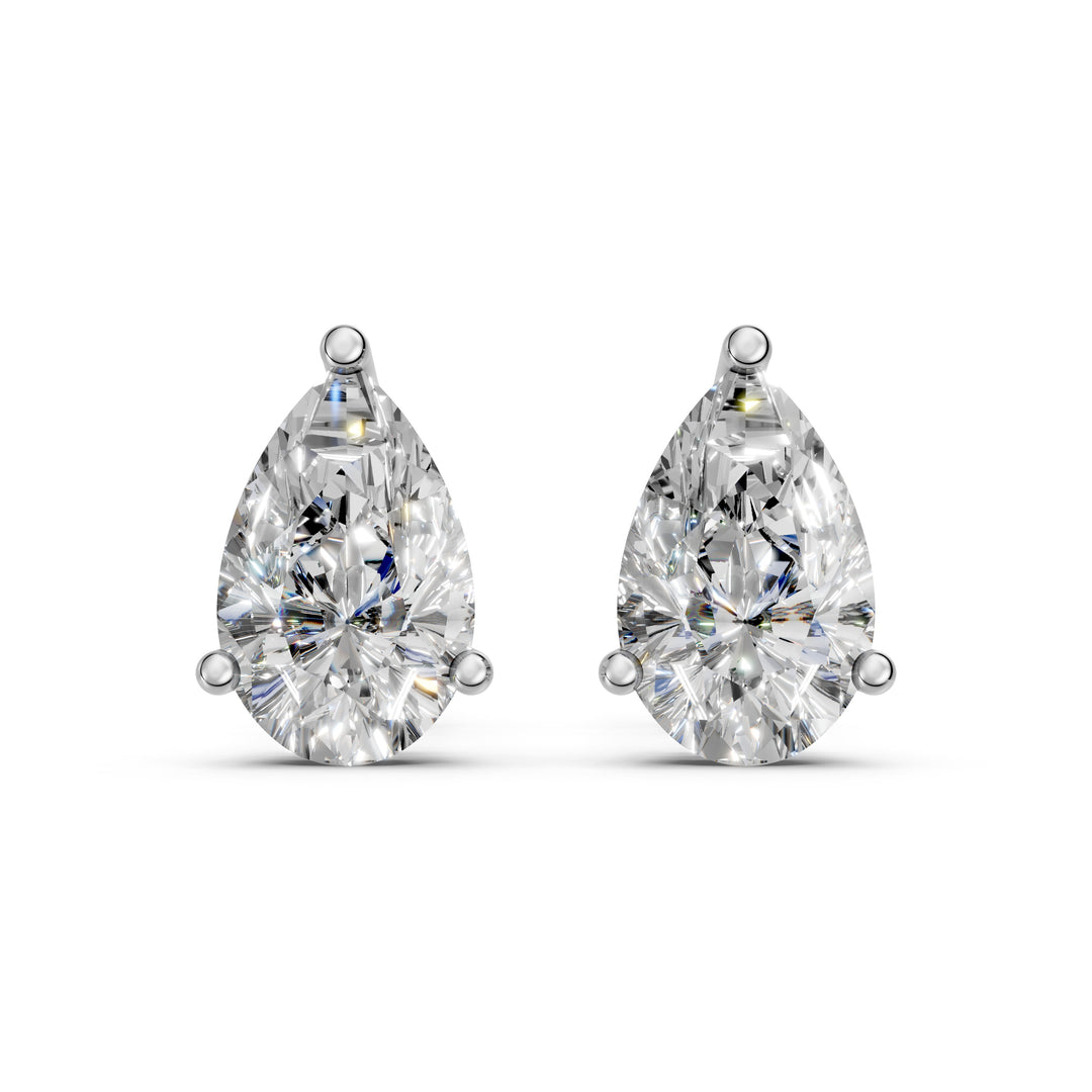 Havya Pear Solitaire Diamond stud Earring