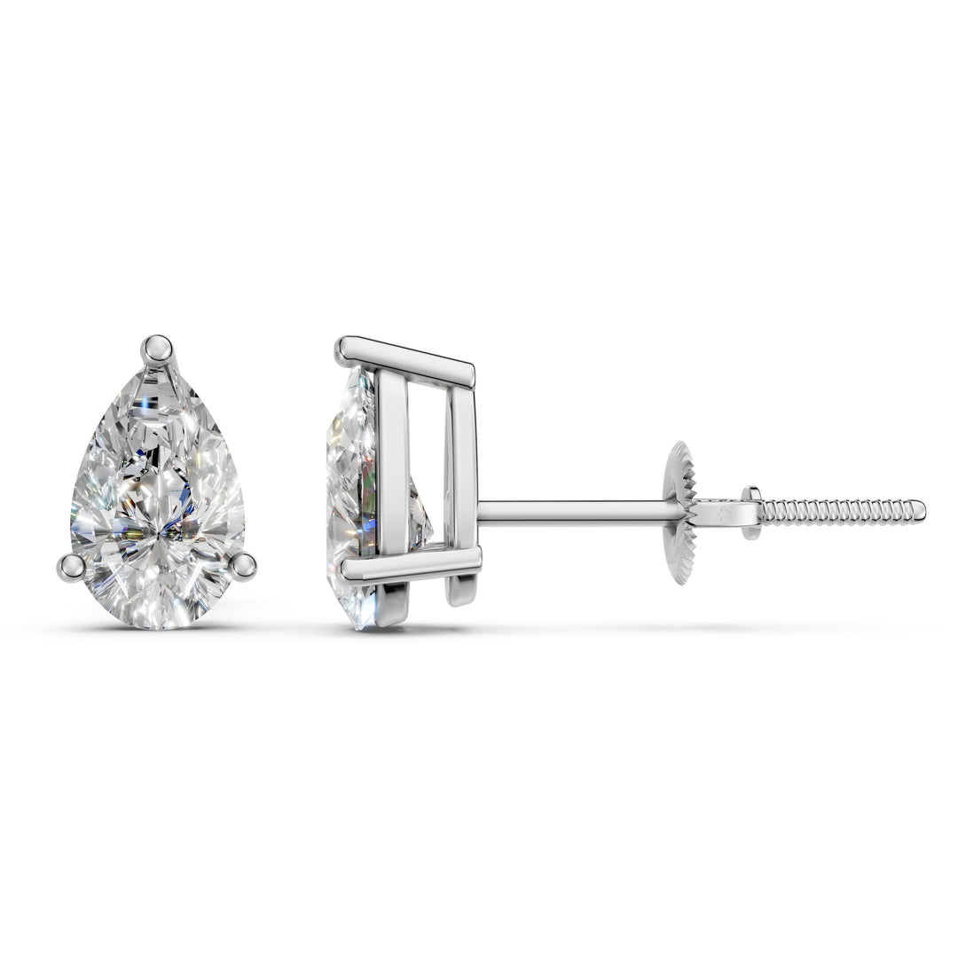 Havya Pear Solitaire Diamond stud Earring