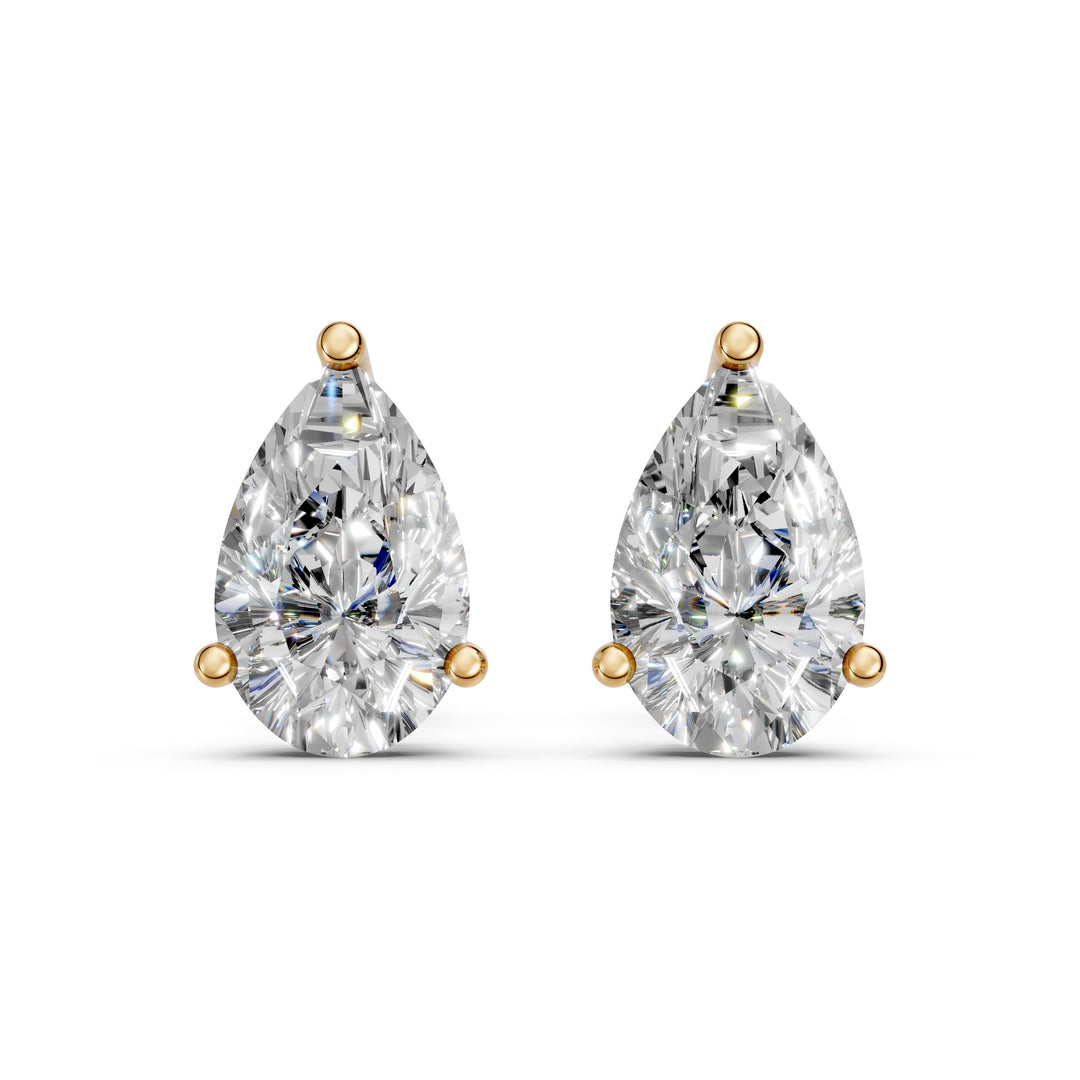 Havya Pear Solitaire Diamond stud Earring